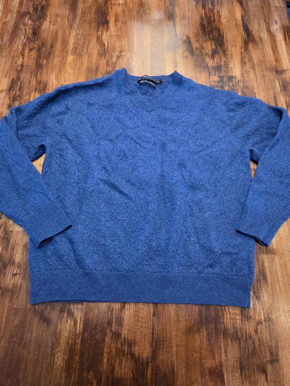 Fine Merino Wool Navy Blue Sweater Womens XL | Old Money Preppy Academia Style